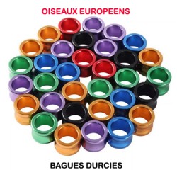 10 x Bagues en métal endurci couleur pour Oiseaux Européens - OBC 2023